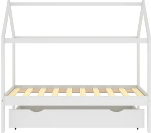 VidaXL Rama łóżka dziecięcego z szufladą, biała, sosnowa, 80x160 cm - Łóżka dla dzieci i młodzieży - miniaturka - grafika 4