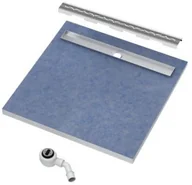 Odpływy liniowe - Schedpol Odpływ liniowy płyta spadkowa 80x80 cm ruszt STAMP 10.021/OLSP - miniaturka - grafika 1