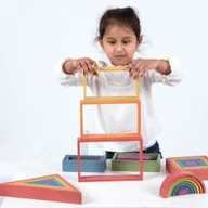 Klocki - TICKIT Drewniane kolorowe klocki zestaw małego architekta - miniaturka - grafika 1