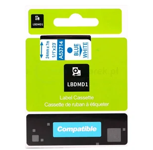 Dymo strefadrukarek.pl Taśma D1 53714 24mm x 7m biała niebieski nadruk - zamiennik | OSZCZĘDZAJ DO 80% - ZADZWOŃ! 730811399 PROMOCJA! D1-53714 - Etykiety do drukarek - miniaturka - grafika 4