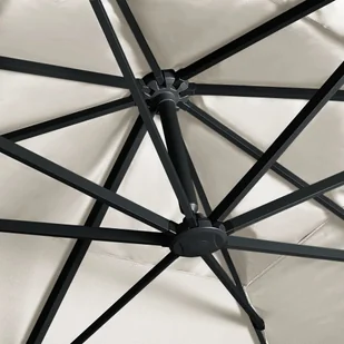 vidaXL Parasol z LED i aluminiowym słupkiem, 400x300 cm, piaskowy vidaXL - Parasole ogrodowe - miniaturka - grafika 2
