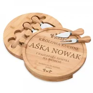 Deski do krojenia - Murrano Deska drewniana do sera zestaw akcesoria grawer dla siostry DSK-SER2-030 - miniaturka - grafika 1