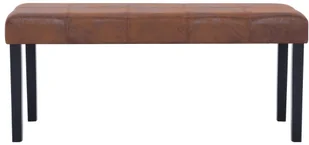 vidaXL Ławka, 106 cm, brązowa, sztuczny zamsz vidaXL - Ławki do przedpokoju - miniaturka - grafika 4