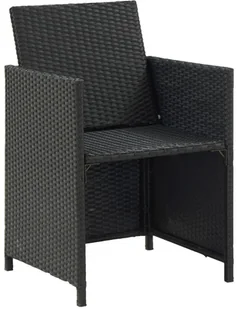 vidaXL 11-cz. zestaw mebli ogrodowych z poduszkami, rattan PE, czarny 46533 - Meble ogrodowe - miniaturka - grafika 7