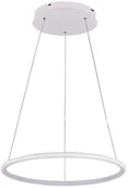 Lampy sufitowe - Mdeco LAMPA wisząca SLIM/000061/4000/W MDECO metalowa OPRAWA okrągł ZWIS LED 32W 4000K ring do biura biały - miniaturka - grafika 1