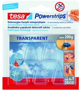 Tesa Plastry samop. 8szt.+Haczyki 5szt POWERSTRIPS Deco 58900-00017-0 klk1060160 - Inne mocowania - miniaturka - grafika 2