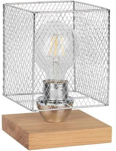 Spotlight Stojąca LAMPKA biurkowa NORMAN WOOD 9175960 stołowa LAMPA druciana klatka industrialna metalowa brzoza chrom 9175960 - Lampy stojące - miniaturka - grafika 4