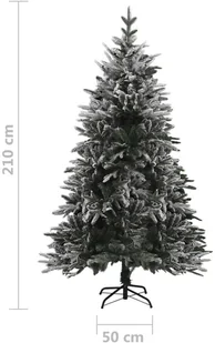 vidaXL Lumarko Sztuczna choinka pokryta śniegiem, zielona, 210 cm, PVC i PE! 328495 - Choinki - miniaturka - grafika 7