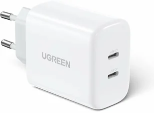 Ugreen Ładowarka  Ładowarka sieciowa UGREEN CD243 2x USB-C 40W Biała UGR1175WHT - Akcesoria do tabletów i e-booków - miniaturka - grafika 2