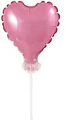 Balony i akcesoria - GO Balon foliowy różowe serce do patyka - 8 cm - 1 szt BS-4RO - miniaturka - grafika 1
