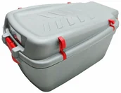 Akcesoria rowerowe - Cargo Kufer na bagażnik CARGO duży srebrny-uchwyty czerwone - miniaturka - grafika 1