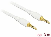 Kable - Delock kabel jack 3,5 mm wtyczka 3 piny > wtyczka 3 m biała 85552 - miniaturka - grafika 1