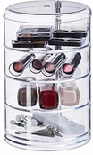 Kosmetyczki, organizery i kuferki - Relaxdays organizer na kosmetyki z 4 obrotowymi przegródkami, zestaw do makijażu szminki itd., regał na kosmetyki, akryl, przezroczysty 10024638 - miniaturka - grafika 1