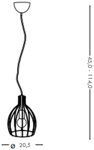 Ideal Lux Lampa Wisząca Ampolla-2 Sp1 148151 Średnica 20,5 Wys. 45,0 - 114,0 148151 - Lampy sufitowe - miniaturka - grafika 2