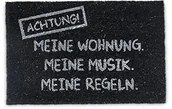 Wycieraczki - Relaxdays wycieraczka kokosowa Meine mieszkania 40 x 60 cm z antypoślizgowego PCW podłogowa wycieraczka wykonana z włókna kokosowego jako mata zatrzymująca brud mata kokosowa i wycieraczka wycieraczka 10019014 - miniaturka - grafika 1