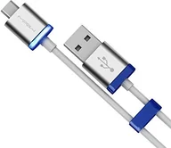 Kable komputerowe i do monitorów - MiPow CCM101  60-GN Premium złącze micro USB kabel do ładowania i transferu danych z wtyczką z aluminium i diody LED wskaźnik naładowania do telefonu komórkowego, smartfona, odtwarzacz MP3, tablet, ur 69457 (6945764503098) - miniaturka - grafika 1