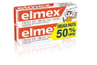 A&D PHARMA POLAND SP.Z O.O. Elmex pasta do zębów z aminofluorkiem dla dzieci od 1 ząbka do 6 lat 2x 50 ml + kosmetyczka strunowa GRATIS! 7054768 - Pasty do zębów - miniaturka - grafika 5