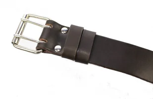 WIREX (PL) Wojskowy Pas Męski Skórzany OFICER RUBIN (PL) Skóra Licowa CZEKOLADOWY Super Wytrzymały Gładki PR2K XXL - Paski - miniaturka - grafika 2