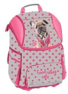 Plecaki szkolne i tornistry - Paso Studio Pets Piesek z Słuchawkami Różowymi Tornister Szkolny Satyna PES-049 - miniaturka - grafika 1