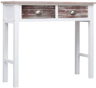 vidaXL Stolik konsola, brązowy, 90 x 30 x 77 cm, drewniany - Konsole i sekretarzyki - miniaturka - grafika 2