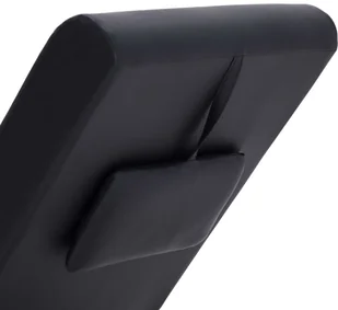 vidaXL Szezlong masujący z poduszką, czarny, sztuczna skóra - Szezlongi - miniaturka - grafika 5