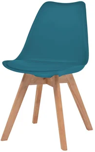 vidaXL Krzesła, 2 szt., sztuczna skóra, lite drewno, turkusowe - Krzesła - miniaturka - grafika 2