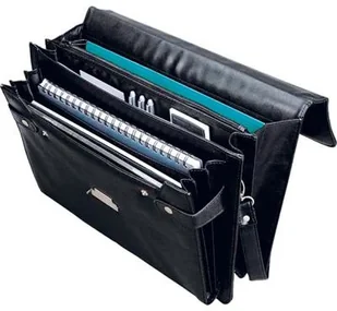 Alassio Teczka Cantana, skóra ekologiczna, 380x310x95mm, czarna A92434 - Teczki i aktówki - miniaturka - grafika 2