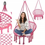 Fotele ogrodowe wiszące - Bocianie Gniazdo Wisząca Huśtawka XL Boho Ogrodowa - miniaturka - grafika 1