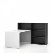 Zestawy mebli biurowych - B2B Partner Zestaw mebli biurowych single SEGMENT, 3 półki, prawy, biały / grafit 611692 - miniaturka - grafika 1