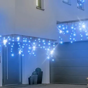 Bulinex Kurtyna zewnętrzna sople 200 LED flesz 9,6 m niebiesko-biała 13-586 - Oświetlenie świąteczne - miniaturka - grafika 2
