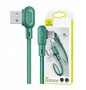 USAMS Kątowy Kabel Micro-usb W Oplocie 1.2M 2A - Kable USB - miniaturka - grafika 3