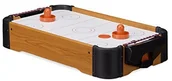 Piłkarzyki - Relaxdays airhockey na stół, stół Air Hockey z wentylatora,  imitacja drewna, łącznie z akcesoria do gier, szer. x gł.: 56 x 31 cm, brązowa - miniaturka - grafika 1