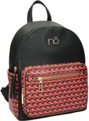 Plecaki - NOBO Plecak damski miejski czarno-pomarańczowy L1470 - miniaturka - grafika 1
