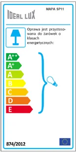 IDEAL LUX Lampa Wisząca Mapa Sp11 Bianco 131924 Średnica 58,0 Wys. 45,0 - 130,0 - Lampy sufitowe - miniaturka - grafika 3
