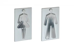 Oznaczenie toalety samoprzylepne -POSTAĆ 8,5 cm srebro - plakietka - Systemy ekspozycyjne i znaki informacyjne - miniaturka - grafika 2