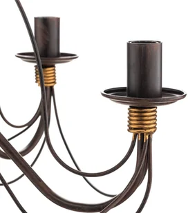 Euluna Żyrandol Fiamma Marrone 5-pkt. bez kloszy - Lampy sufitowe - miniaturka - grafika 4