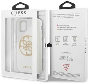 Guess Circle Glitter 4G Etui iPhone 11 Pro biały 10_15924 - Etui i futerały do telefonów - miniaturka - grafika 8
