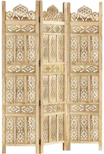 vidaXL Parawan 3-panelowy, ręcznie rzeźbiony, 120x165 cm, drewno mango vidaXL - Parawany - miniaturka - grafika 5