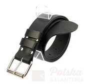 Paski - WIREX (PL) Pas Męski Skórzany SZEREGOWY/ RUBIN (PL) Skóra Licowa CZARNY Super Wytrzymały Gładki PR1 - miniaturka - grafika 1