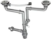 Odpływy liniowe - Odpływ do zlewozmywaka 2-komorowego 3 5 - miniaturka - grafika 1