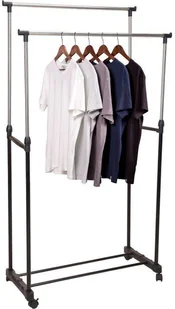 Storage Solutions Stojak, wieszak podwójny, garderoba na kółkach na ubrania 530855 - Wieszaki i stojaki - miniaturka - grafika 6