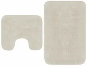 Dywaniki łazienkowe - vidaXL 2-częściowy zestaw mat łazienkowych, tkanina, biały - miniaturka - grafika 1