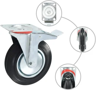 VidaXL Lumarko 16 skrętnych kółek, 200 mm 278008         VidaXL - Kółka i bloczki - miniaturka - grafika 2