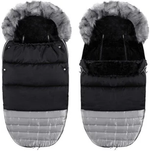 Śpiworek do wózka 4w1, śpiwór z futerkiem do sanek, gondoli 70 cm czarno-srebrny SB0018 - Śpiworki dla dzieci Śpiworek do wózka 4w1, śpiwór z futerkiem do sanek, gondoli 70 cm czarno-srebrny SB0018 - Śpiworki dla dzieci - miniaturka - grafika 2