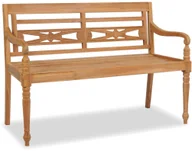 Ławki ogrodowe - vidaXL Ławka Batavia 2-osobowa, drewno tekowe, 120 x 51,5 84 cm - miniaturka - grafika 1