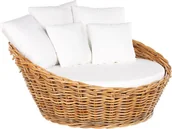 Fotele i krzesła ogrodowe - Shumee Kosz na pranie  Kosz rattanowy naturalny KALLITHEA 242422 - miniaturka - grafika 1