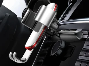 Baseus Metal Age grawitacyjny uchwyt samochodowy CD slot Silver SUYL-J0S - Uchwyty samochodowe do telefonów - miniaturka - grafika 10