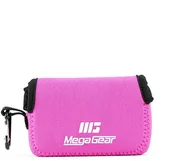 Akcesoria fotograficzne - MegaGear megagear "ultralekki" neopren torba na aparat  pokrowiec ochronny do Canon PowerShot SX710 HS, G15, G16, SX720 HS, sx730 HS z karabińczykiem do prostego zawsze mieć przy sobie, różowy MG1248 - miniaturka - grafika 1