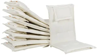 Beliani Zestaw 8 poduszek na krzesła ogrodowe biały MAUI - Poduszki ogrodowe - miniaturka - grafika 5