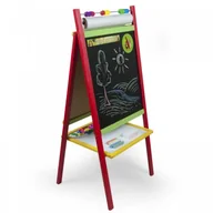 Tablice dla dzieci - 3TOYMS Tablica stojaca obrotowa magnetyczno kredowa+akcesoria 100cm kolorowa 3TOYSM - miniaturka - grafika 1